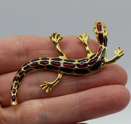 Ancienne broche lézard gecko - lézard,