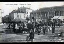 COMMERCY (55) MERCHANT STAND at the animated market in 1915