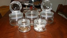 6 IKEA Clear Glass Jars  -