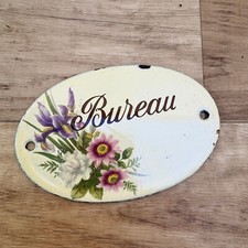 Enameled Home Vintage Door Sign Plaque french Bureau Office 18102317