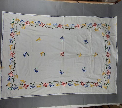 Belle nappe broder vintage - nappe,