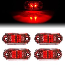 4PC NEUF ROUGE MONTAGE SURFACE DÉGAGEMENT MARQUEUR LATÉRAL FEUX LED POUR BATEAU/REMORQUE