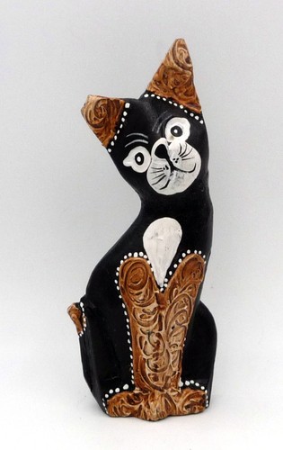 Statuette chat bois - chat,