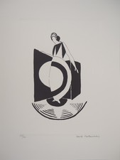 Sonia DELAUNAY: Art Deco Graphic Dress - Signed Lithograph