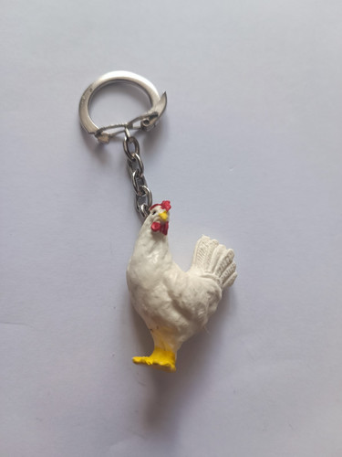 Porte clés poule blanche - poule,