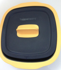 Tupperware MicroPro Series Microwave Grill RARE Navy Yellow 82708-2 8274C-1 EUC