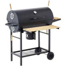 barbecue charbon de bois neuf 10 personne double grille noir option fumoir,bbq