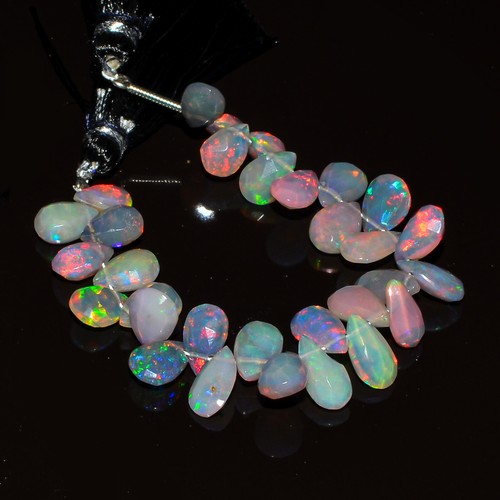 Perles poire opale - perles, noire