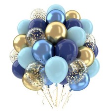 Ballons Anniversaire Bleu Or Ballons Bleus Marine Or62 Pièces Ballon Helium B...