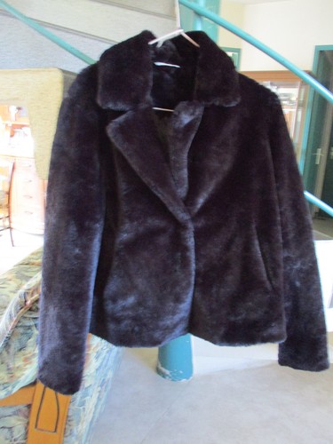 Manteau fourrure noir - manteau,