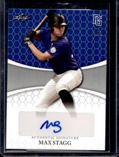 2022 Leaf Perfect Game Showcase Max Stagg Auto Blue Blank Back Proof #1/1