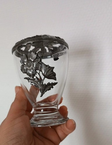 Pot drageoir verre étain - pot,