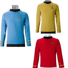 The Original Series Captain Kirk Gold Shirts TOS Spock Blue Red Uniforms Costume