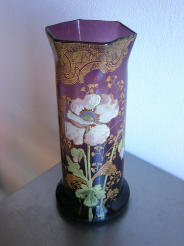 Vase legras verre émaillé - vase,