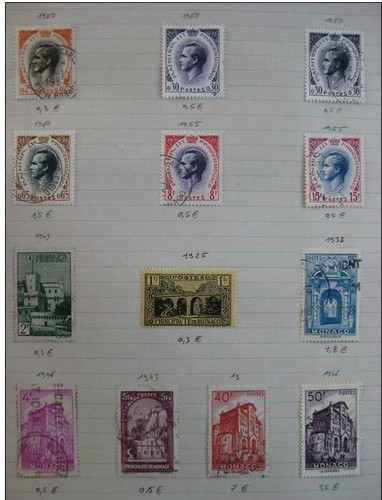 Timbres monaco roi et - timbres,