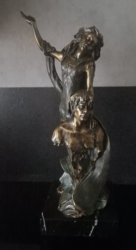 Sculpture bronze signée femme - bronze,