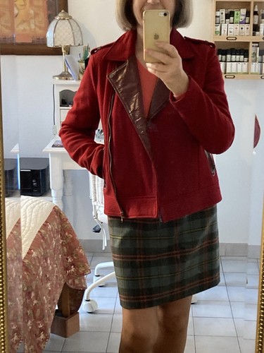 Blouson bordeaux laine et - blouson,