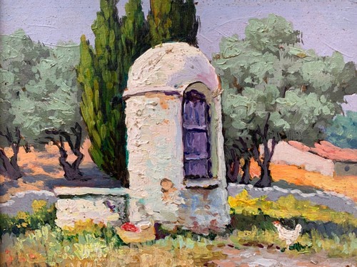 Ancien tableau paysage - tableau,
