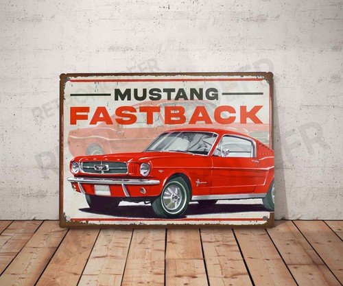 Plaque métal vintage mustang - métal,
