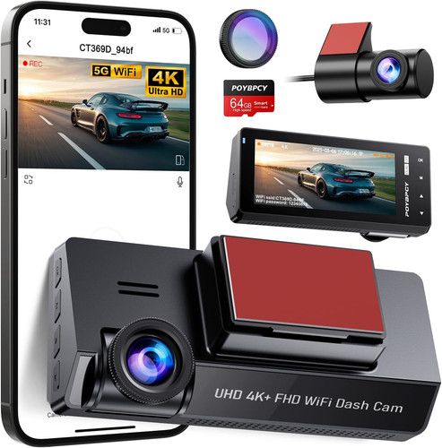 Dashcam voiture 1080p 5ghz - voiture, 4k+1080p,5ghz