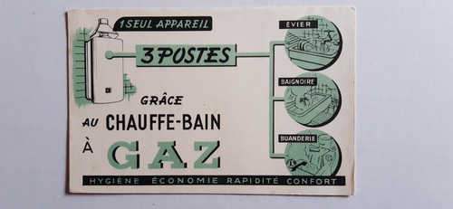 Buvard vintage chauffe bain - buvard, à