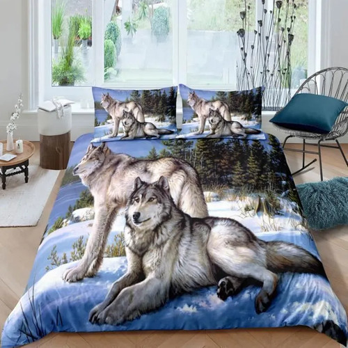 Parure lit 220x240 - parure, loup