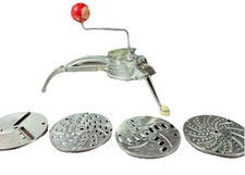 Vintage 1950’s Mouli Shredder/Rotary Grater W/5 Blades Made in France