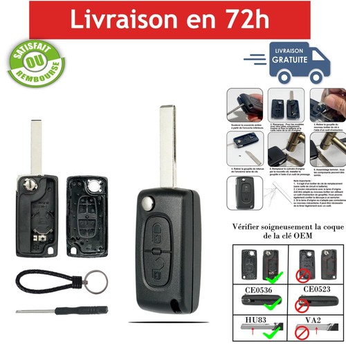Coque clé voiture boutons - coque,