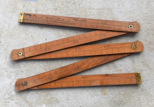 Mètre pliant ancien bois - bois, /