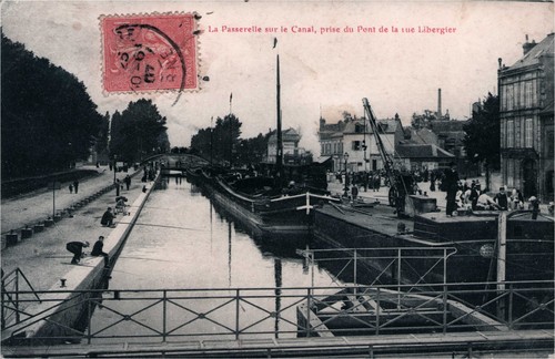 Cpa reims la passerelle - reims,