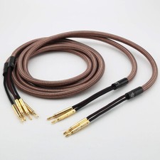 Pair Audiophile Accuphase 12AWG OCC HiFi Speaker Cable Audio Cable Banana Plug
