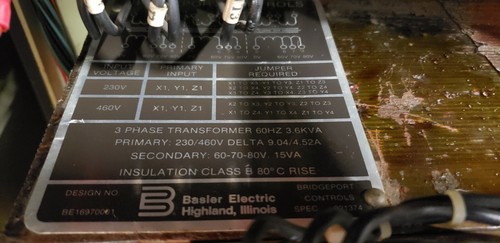 Basler electric three - three, phase
