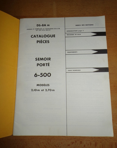 Catalogues pièces semoir