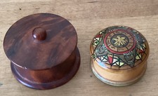 2boitew A Pilule En Bois Cyprès Vintage 