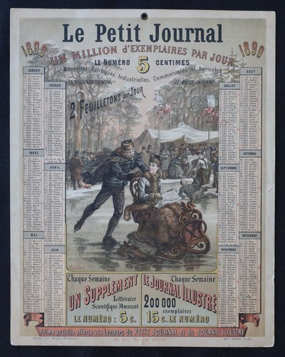 Calendrier 1890 petit - calendrier, le