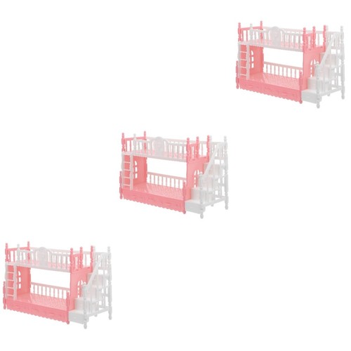 Miniature pink bunk bed - miniature, doll