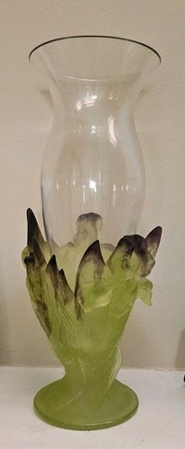 Daum crystal iris vase pate - crystal, de
