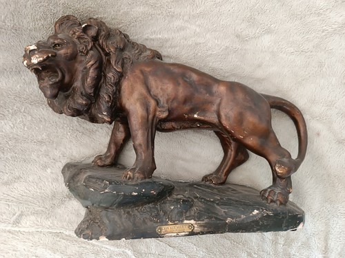 Sculpture lion aux aguêts - sculpture,