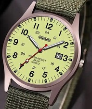 ✅ Swiss Army Military Watch Men’s Canvas Strap Analog Quartz Sport Wrist Gift UK