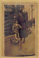 Vintage Photo Card RPPC Woman Girl Scooter Skateboard pz013