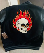 Varsity jacket, blouson Teddy Vans noir et broderie. Neuf etiquette