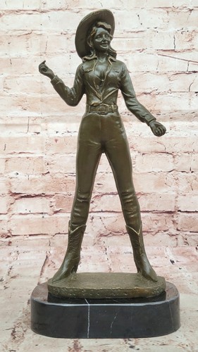Fonte bronze cowgirl - cowgirl, femme