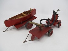 AX539 UNIDENTIFIED ANTIQUE TOYS WOOD FIREFIGHTERS JRD CIJ BING??