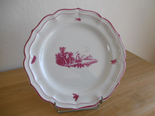 Plat rond faience gien decor - plat,