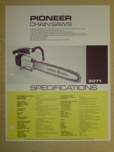 Pioneer chainsaw 1971 model - pioneer,