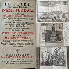 Rare travel book Amsterdam 1753, with 28 folding engravings of the city