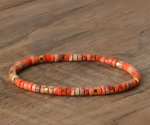 Bracelet perles jaspe - de,