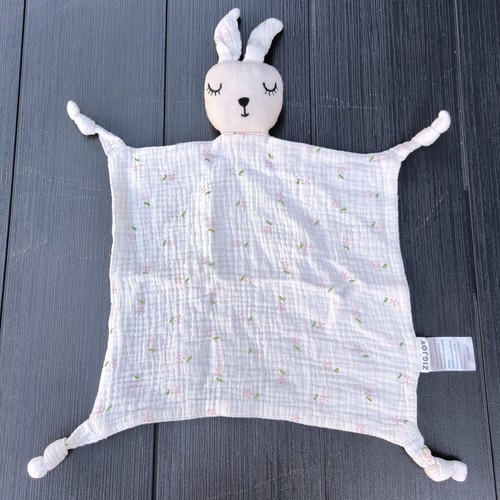 Doudou lapin blanc fleurie - doudou,