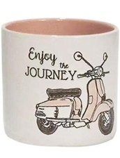 Scooter Love Ceramic Planter Pot By Blue Sky Under The Sun 4x4 Enjoy The Journey