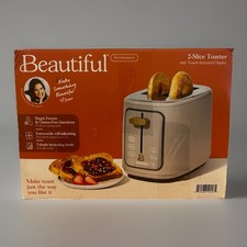 2 Slice Toaster with Touch-Activated Display, by Porcini Taupe Drew Barrymore